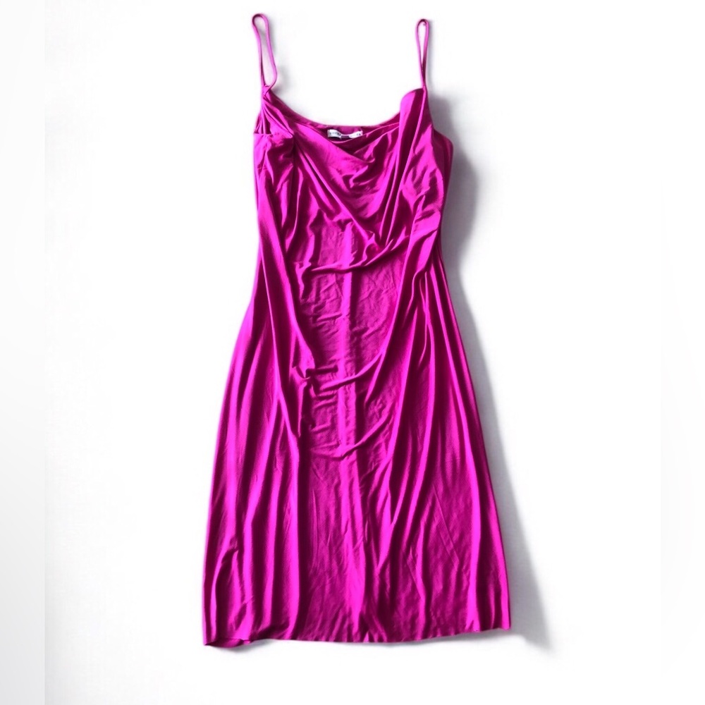 Sincerely Jules Hot Pink Cowl Slip Dress
